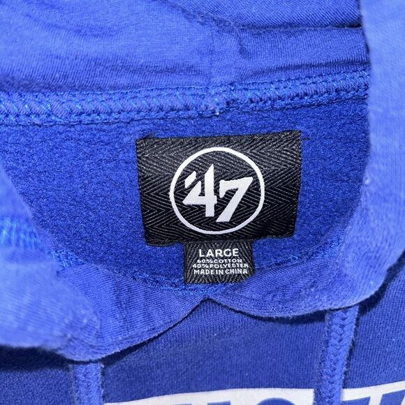 '47 Los Angeles Dodgers Hooded Sweatshirt Womens Large Blue Hoodie Pullover MLB - Picture 5 of 6